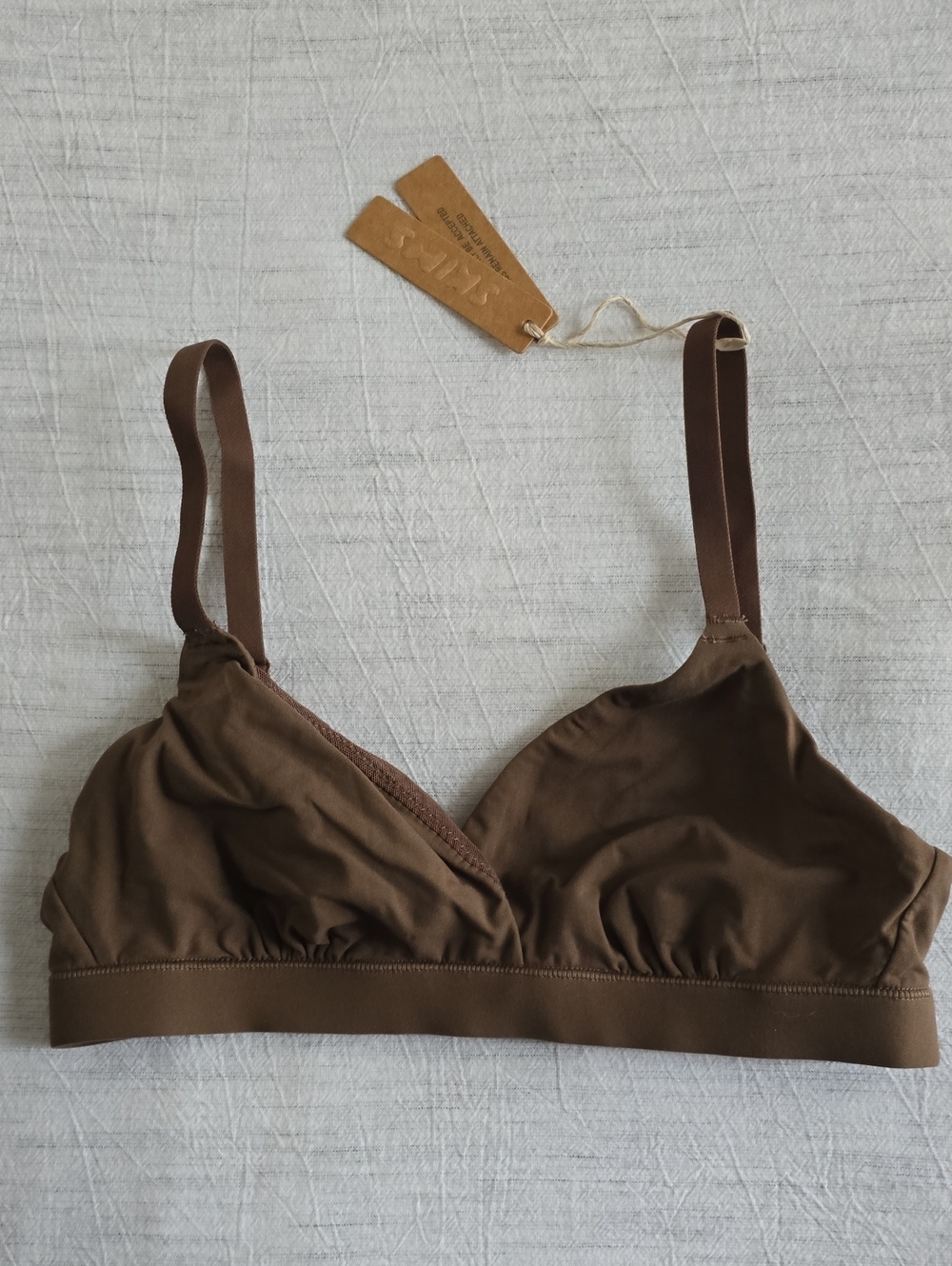 SKIMS Fits Everbody Crossover Bralette Size:XXS Oxide